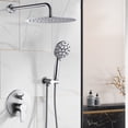 thumbnail image 5 of Wowow 9-Spray Patterns with 1.8 GPM 12 in. Wall Mount Rain Fixed Shower Heads in 12 in. Brushed Nickel, 5 of 8