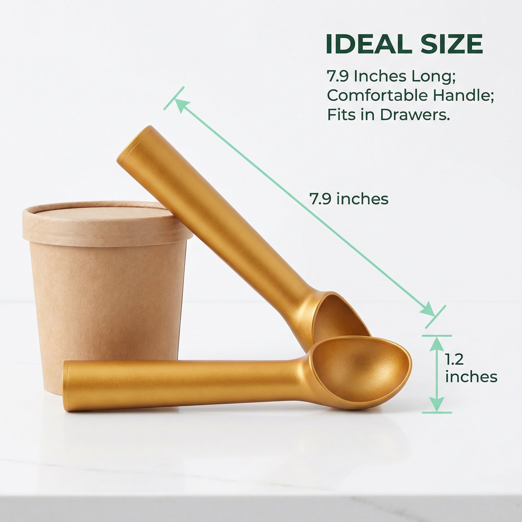 Unique Bargains Stainless Steel Ice Cream Scoop with a great Handle Gold