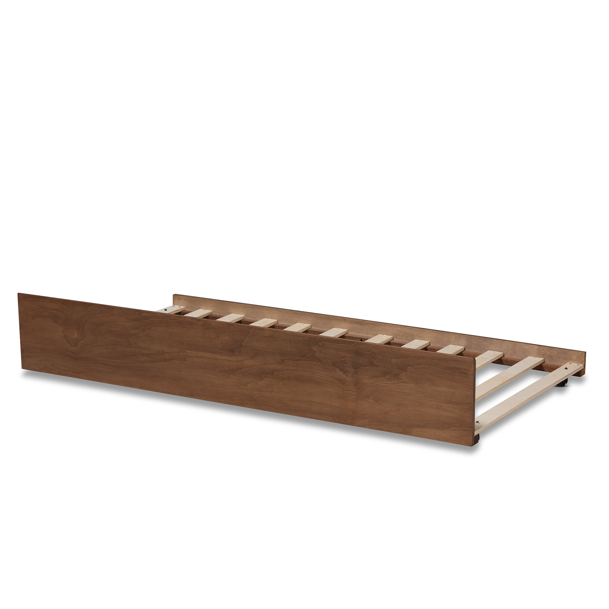 Baxton Studio Midori Trundle Bed, Kids, Twin Size, Walnut Brown