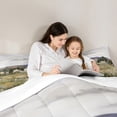 thumbnail image 5 of jejeloiu Oil Painting Aesthetic Bedding Comforter Set,Rustic Western Cabin Twin Comforter Sets,Green Whte Bedding Set For Men Women,Super Cozy Room Decor,2pcs, 5 of 8