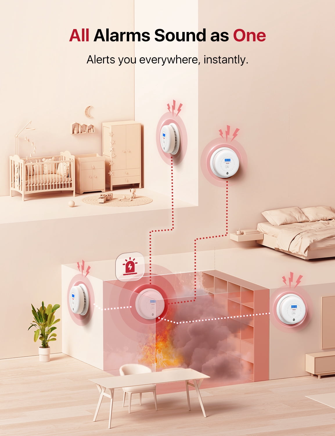 X-Sense Smoke and Carbon Monoxide Alarm Combo, 10 Year Battery
