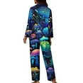 thumbnail image 2 of Renewold Aesthetic Mushroom Pjs Pajama Women Casual Top and Pants with Pockets Lightweight Lounge Set 2 Pack Soft Scoop Neck Sleepwear Long Sleeve Button Shirt Daily Wear Size L, 2 of 6