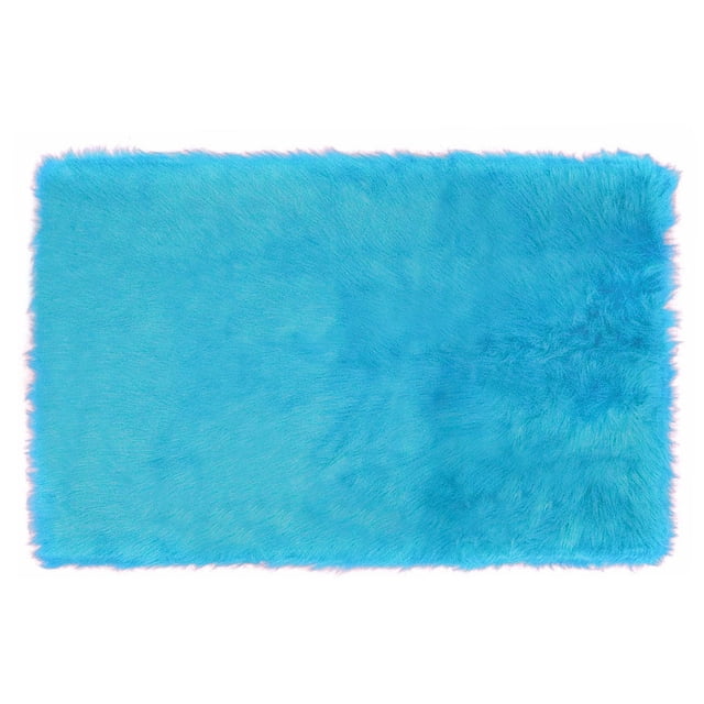 Home Decor Inc Mainstays Kids Faux Fur Rug, Light Blue – 30" x 45", Soft and Cozy, Perfect for Bedrooms or Playrooms