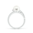 thumbnail image 2 of ANGARA Freshwater Cultured Pearl Swirl Ring with Diamonds in 925 Sterling Silver for Women | June Birthstone, Birthday, Anniversary, Jewelry Gift for Women | Pearl Ring, 2 of 7