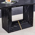 thumbnail image 5 of Black Marbled Elegant Table - 63in X 35.4in 30in, 129.45lbs, For Home Entertainment Design Black, Enhances Charm, 5 of 6
