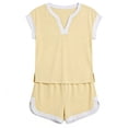 thumbnail image 3 of MAIHAN Women Casual Outfits Women Spring Outfits Shirt and Pants Elastic Waist Shorts 2pcs Clothes Set Casual Two-Piece Outfit, 3 of 3