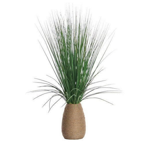 Vintage Home Artificial Faux Plastic 29" Tall Grass With Twigs In Hemp Rope Container