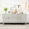 thumbnail image 2 of 69.55'' 4-door Cabinet, Champagne Hue. & Solid Wood. Ample Storage With Double Compartments. Customizable Adjustable Shelves. 330 Lbs Desktop Load Capacity. 66 Cabinet Laminate Capacity In, 2 of 7