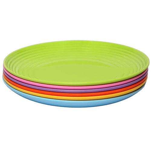 Melange Solids 6 Piece Melamine Dinner Plate Set (Set of 6)
