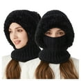 thumbnail image 4 of YUEHUA 3 in 1 Beanie Hat with Scarf and Mask, Women Fleece Lined Beanie Hat Scarf Mask Set, Autumn and Winter Knitted Hat for Women, 4 of 4