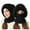 Black, variant on 3 in 1 Beanie Hat for Women, 3-in-1 Knitted Beanie Hat, Mask Set Hooded Piece Windproof Warm Snow Cap