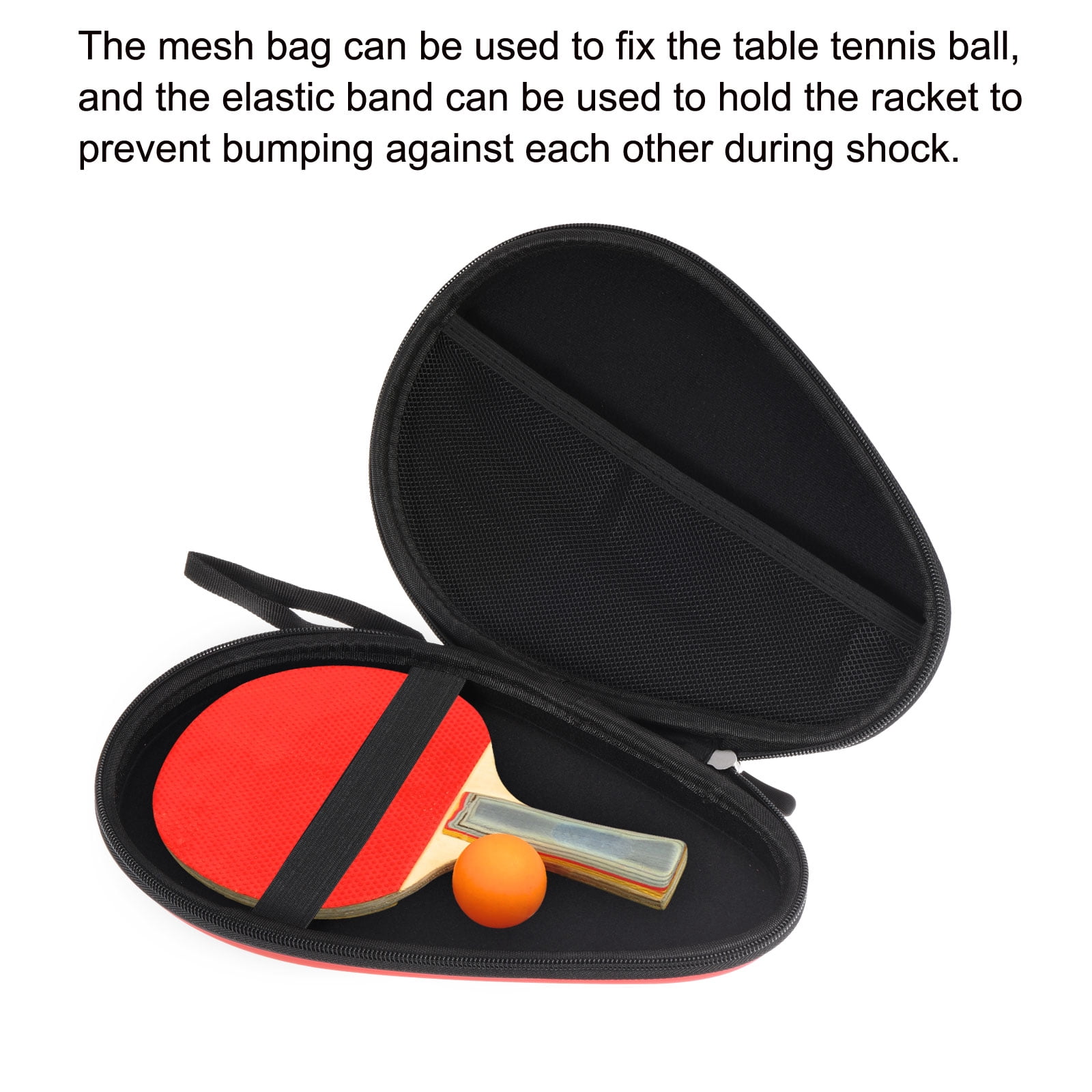 Uxcell Table Tennis Racket Case Ping Pong Paddle Case Hard Cover Container Bag Gourd Shape, Red