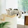 thumbnail image 7 of Adjustable Cat Window Perch Hammock with Wooden Board and Cotton Linen Fabric for Multiple Scenarios, 7 of 7
