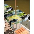 thumbnail image 6 of Outdoor Tablecloth with Umbrella Hole, Zen Stones Spillproof Waterproof Outdoor Table Cover, Nature Water Reflection Checkered Patio Tablecloths for Party/Garden/Picnic, Square 54"x54", 6 of 9