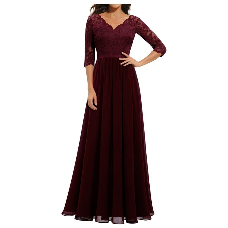 Elegant Solid Lace V Neck A Line Dresses Elegant Solid Lace V Neck A Line Dresses