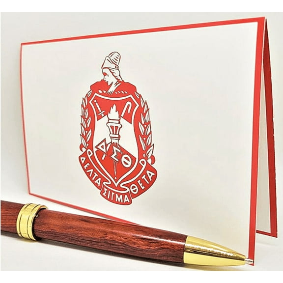 Delta Sigma Theta Matte Note Cards with envelopes, Ten (10) count