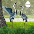 thumbnail image 4 of Teresa's Collections 2Pcs 40.75''H, 37.20''H Blue Metal Heron Decor Garden Sculptures Statues, Large Crane Bird Yard Art for Outdoor Porch Party Decorations, 4 of 15