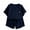 Navy, variant on Kids Outfits Short Sleeve Solid Color for Boys Girls Summer Breathable Casual Two Piece Sets Mint Green Size 7-8 Years