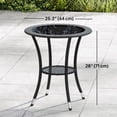 thumbnail image 2 of Black Round Patio Dining Table with Storage - Outdoor Rattan Coffee Table, 25.2" Dia x 28" H - Perfect for Gardens & Patios, 2 of 7