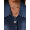 thumbnail image 5 of DARING DIVA Women's Sleeveless Jean Jacket Button Down Lapel Waistcoat XS Deep Blue, 5 of 6
