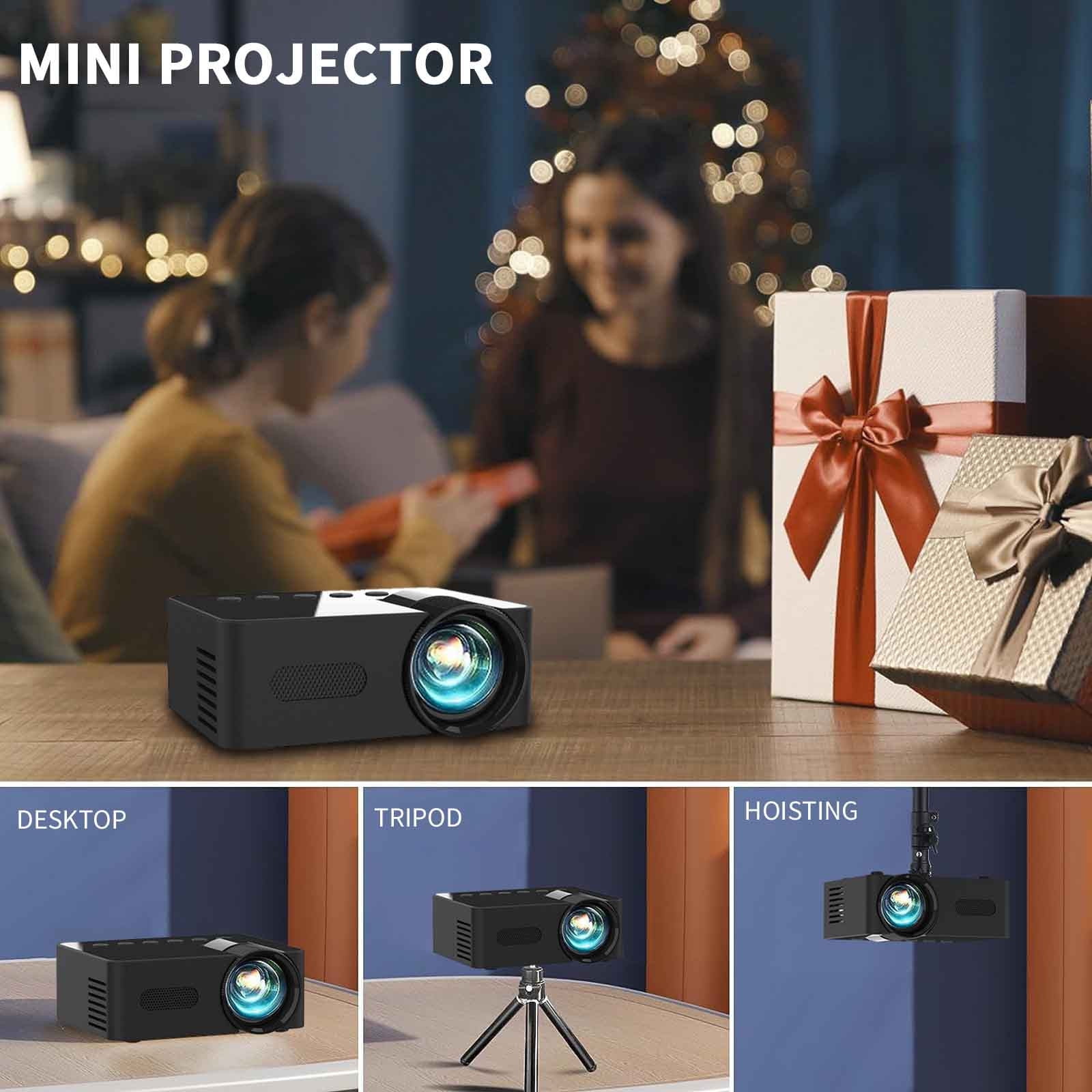 Mini Projector, 1080P Full HD Automatic Wireless Projector, Portable Indoor Outdoor Movie Projector, Compatible TV Boxes, Laptops, Desktops, Digital Cameras, Games, Various Multimedia Device