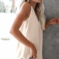 thumbnail image 4 of Camiseta de mujer Encaje Cuello en V Sin mangas Blusa informal Top de verano, Albaricoque, S AweSitey AP001334-06, 4 of 7