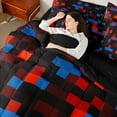 thumbnail image 4 of Homewish Geometric Plaid Twin Bedding Sets 7-Piece for Adults Boys Girls,Building Blocks Bedding Comforter Set Microfiber,Abstract Grid Checkered Breathable Sheet Sets,Super Cozy Room Decor, 4 of 8