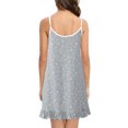 thumbnail image 2 of WBQ Women's Nightgown Sleeveless Polka Dot Sleepshirts Button Loungewear House Dress Soft Comfy Nightshirt Henley Nightdress, Gray Star S, 2 of 8