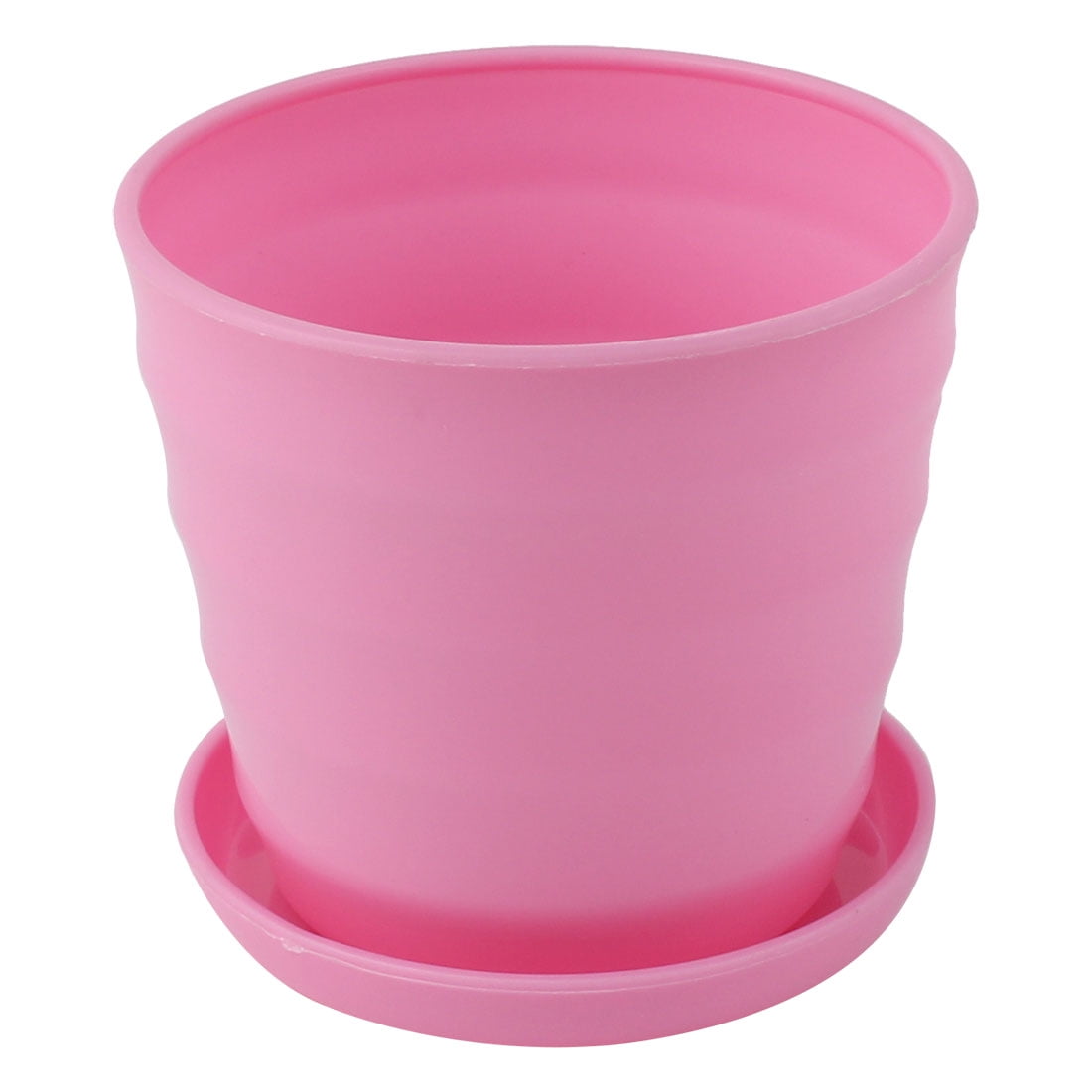 Unique Bargains 9cm Dia Pink Plastic Home Office Plant Planter Flower
