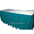 thumbnail image 3 of POLYESTER PLEATED TABLE SET SKIRT with clips 17' Ft + clip + Topper Media Day", (Color: Turquoise Blue), 3 of 4