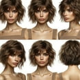 thumbnail image 4 of Openpig Clearance Exquisite European Style Women's Short Wig - Luxuriously Voluminous Straight Synthetic Fiber With A Graceful Middle Part For Fashionable Sences, 4 of 6