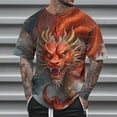 thumbnail image 2 of KIHOUT New Arrivals Summer Mens T-shirts , Men's Printed Round Neck Graphic Tees Short Sleeves T-shirt Top Blouse, Fathers Day Gifts Multicolor 5XL, 2 of 5