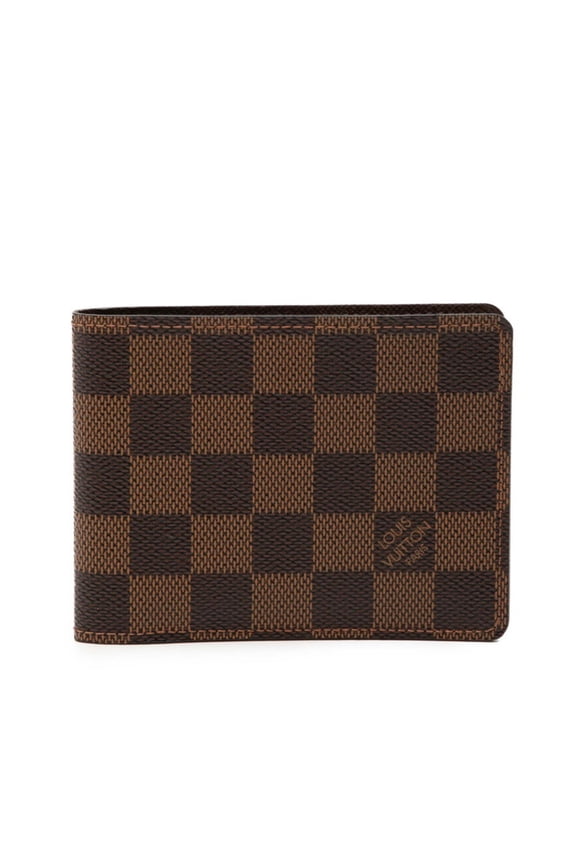 Pre-Owned Louis Vuitton Damier Portefeuille Multiple Bi-fold Wallet N60895 Brown Leather...