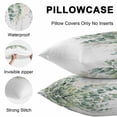 thumbnail image 5 of Lumbar Pillow Covers 20x12 Inch Set of 2, Teal Botanical Waterproof Outdoor Pillow Covers, Sage Green Eucalyptus Leaves Watercolor Decorative Cushion Pillowcases for Couch, Sofa, Bed, Garden, Patio, 5 of 9