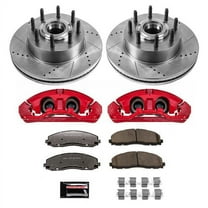 PowerStop Front Z36 Truck & Tow Brake Pad and Rotor Kit with Red Powder Coated Calipers Fits: FORD Select Models KC6821-36