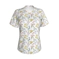 thumbnail image 2 of Uemuo Floral Printed Women's Classic V-Neck T-Shirt - Soft, Breathable, Moisture-Wicking, Perfect for Casual, Office, Travel, and Everyday Wear-Small, 2 of 5