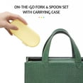 thumbnail image 5 of Vajilla Juego de cuchara y tenedor para bebé Utensilios de alimentación automática con estuche de transporte Juego de vajilla de acero inoxidable para niños pequeños con lindo mango de silic 1 1, 5 of 5