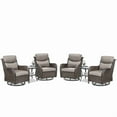thumbnail image 2 of PARKWELL 6-Piece Patio Wicker Chairs Swivel Rocker Set,Outdoor High Back Swivel Glider Rocking Lounge Chairs with Side Table for Patio Deck Garden,Brown/Gray, 2 of 7