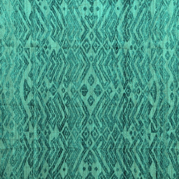 Ahgly Company Indoor Square Abstract Turquoise Blue Modern Area Rugs, 4' Square