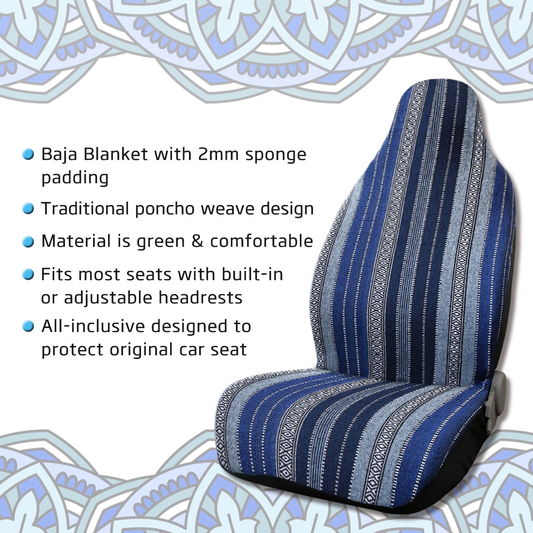 Unique Bargains Universal Durable Baja Blanket Bucket Car Front Seat Cover 2 Pcs
