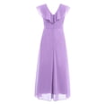 thumbnail image 2 of inhzoy Kids Girls Chiffon Flower Party Dress V Neck Junior Bridesmaid Ball Gown Lavender 14, 2 of 5
