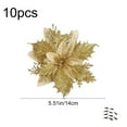 thumbnail image 3 of 10pc Artificial Christmas Tree Flower Clip On Decorations Plastic Holiday Ornaments for Festive Party Decor, 3 of 6