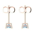thumbnail image 4 of Clara Pucci 0.5Ct Blue Princess Cut VVS1 Push Back Stud 18k Solid hypoallergenic Gold Designer Earrings For April, 4 of 7