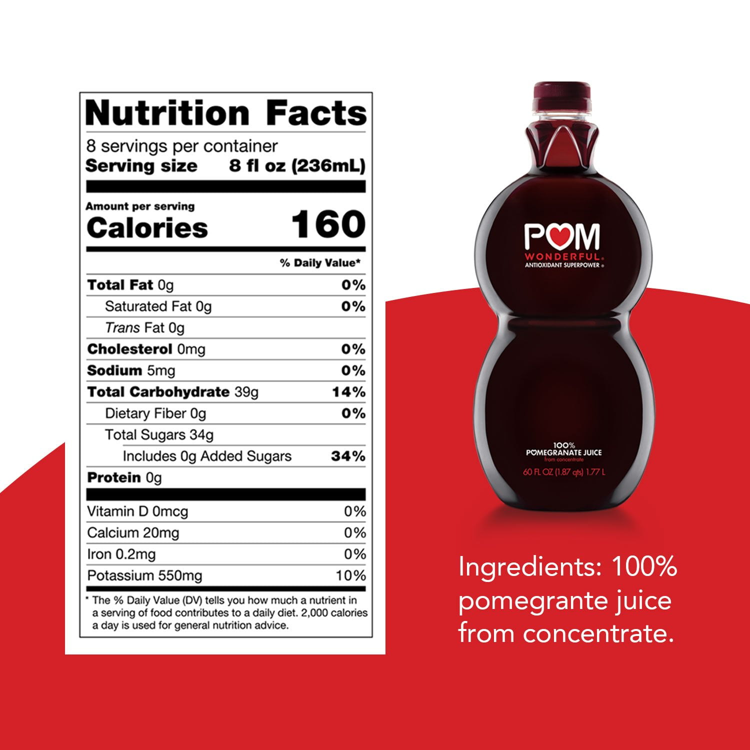 POM Wonderful 100% Pomegranate Juice, 60