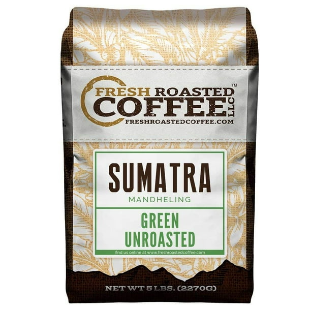 Fresh Roasted Coffee LLC, Green Sumatra Mandheling Coffee Beans, 5 lb