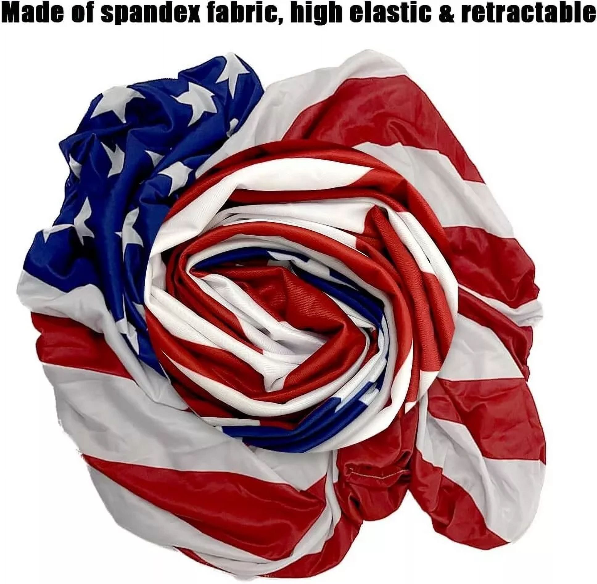 American Flag Car Hood Cover Universal Size Elastic Polyester Patriotic USA 4x5 ft