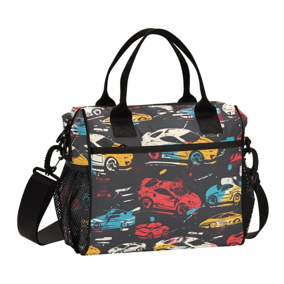 Abstract Painting Cars Cooler Bag Lunch Bag Soft Cooler Cooling Tote Insulated Lunch Box for Adult Men Women