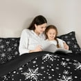 thumbnail image 5 of jejeloiu Kawaii Christmas Snowfalke Bedding Comforter Set,Geometric Polka Dots Twin Comforter Sets,White Black Bedding Set For Girls Teens,Super Cozy Room Decor Reversible,2-Piece, 5 of 8