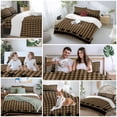 thumbnail image 6 of Brown Black Plaid Duvet Cover Set, Vintage Rustic Star Buffalo Check Soft Duvet Cover Twin Size Bedding Set 4 Pieces, 1 Quiltcover and 2 Pillowcases with Zipper, 1 Bed Sheet for All Seasons, 6 of 9