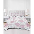 thumbnail image 2 of Quilts Twin Size Bedding Set, Pink Blue Coastal Lightweight Quilted Comforter, Summer Beach Coral Sea Turtle Starfish Soft Reversible Bedspread Coverlet with Pillow Covers for All Season, 68" x 86", 2 of 7